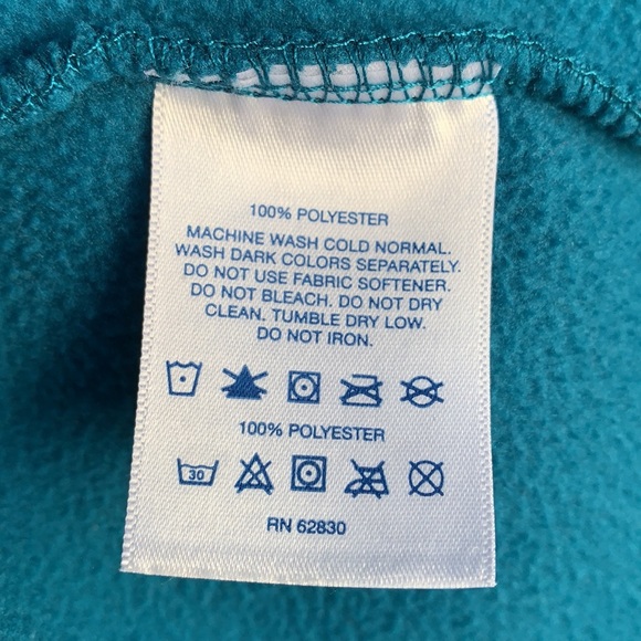 Lands’ End Teal Color Fleece Fall Facket Zipper- Like New - Ladies Large 14-16 - Picture 7 of 15